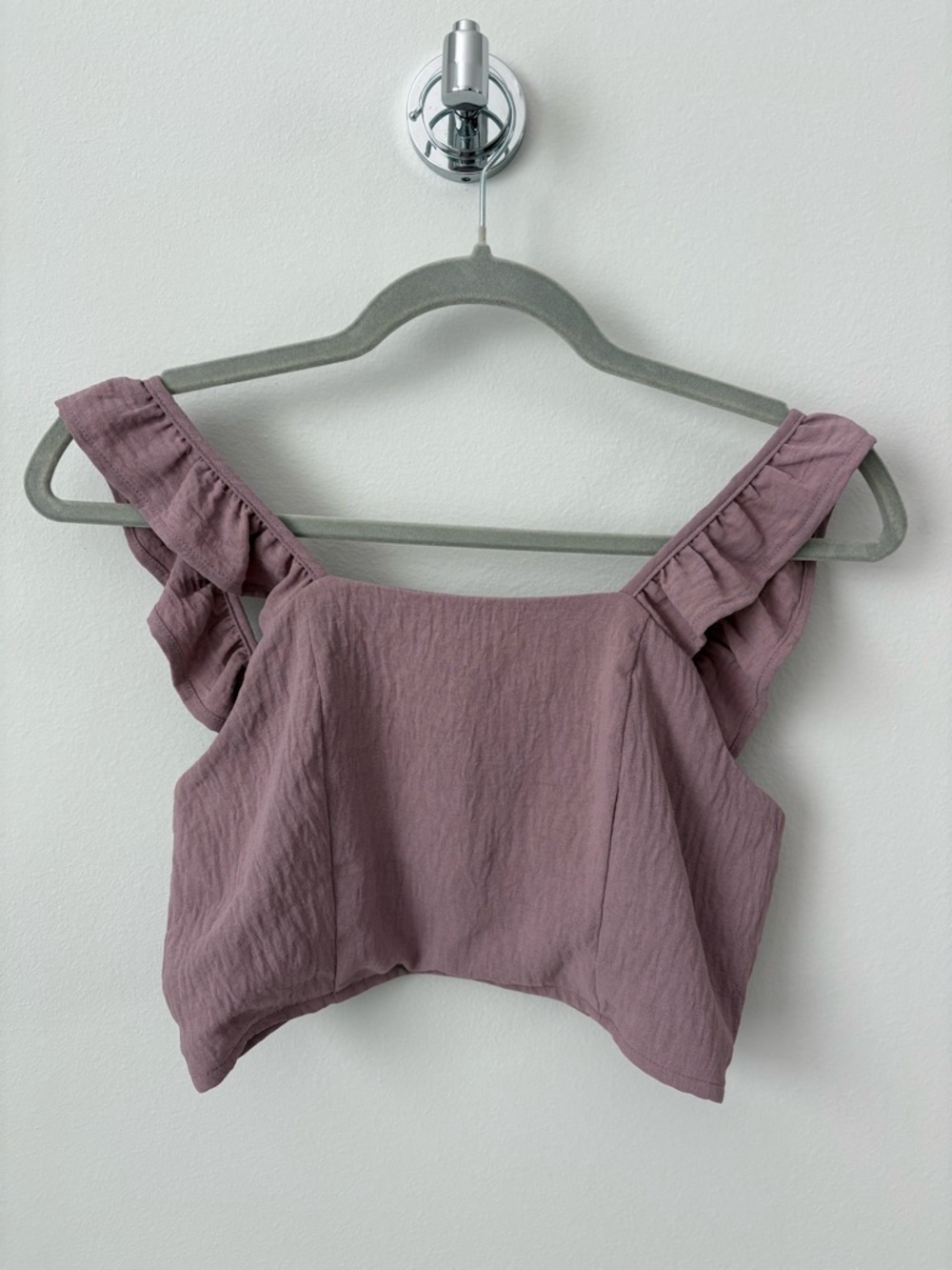 Pink Lily Ruffle Crop Top Size S